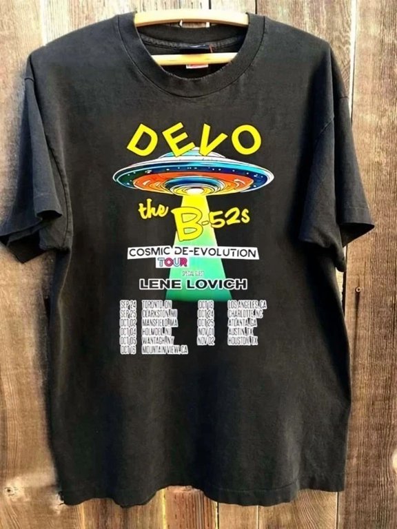 Devo The B-52’S Cosmic De-Evolution Tour 2025 Shirt Hot Trending Shirt Music Tour Concert Shirt Unisex S-5XL Hot Trending Shirt, Vintage Birthday Gift
