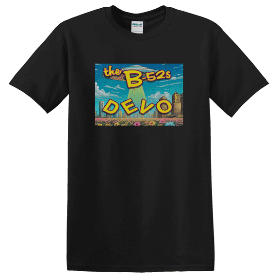 Devo B52s Music Tour Inspired Graphic T-Shirt