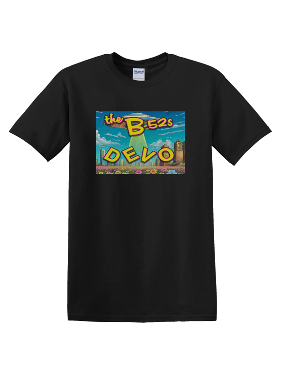 Devo B52s Music Tour Inspired Graphic T-Shirt