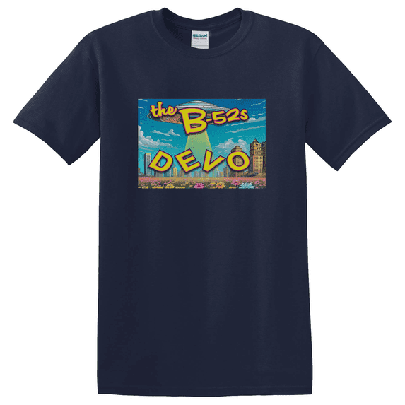 Devo B52s Music Tour Inspired Graphic T-Shirt