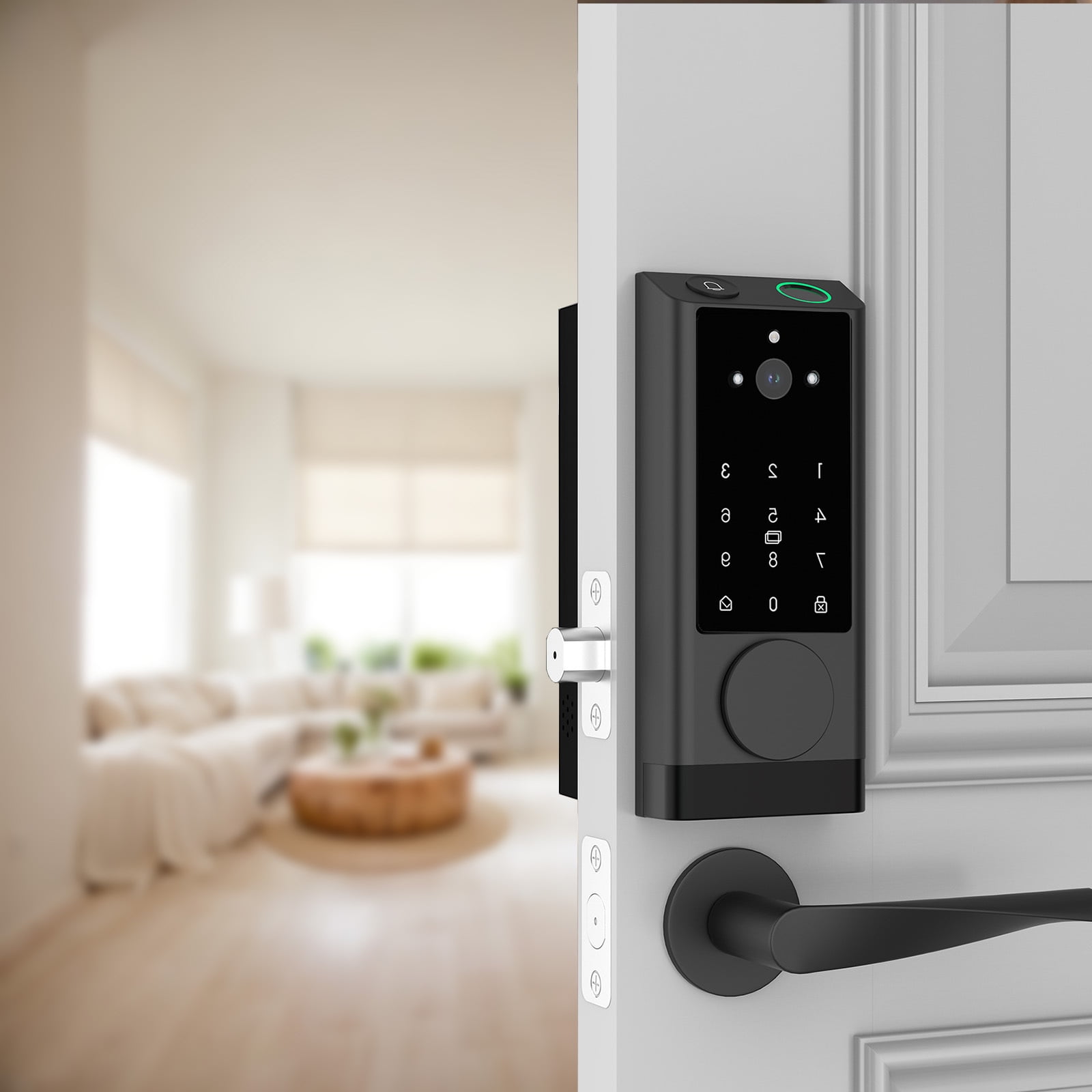 COBIZI Video Smart Lock with Camera&Handle,Keyless Entry Door Lock with ...