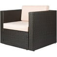 thumbnail image 1 of Devoko 1 Pieces Patio Furniture Sets All Weather Outdoor Sectional Sofa Manual Weaving Wicker Rattan Patio Set with Cushion, Beige, 1 of 3