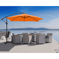 thumbnail image 1 of Devoko 10 Ft Patio Offset Cantilever Umbrella Outdoor Market Hanging Umbrellas with Crank & Cross Base, Orange, 1 of 7