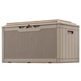 thumbnail image 1 of Devoko 105 Gallon Resin Deck Box Outdoor Lockable Storage Bench with Cushions Waterproof Storage Box,Brown, 1 of 7