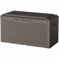 thumbnail image 1 of Devoko 105 Gallon Resin Deck Box Outdoor Lockable Storage Bench with Cushions Waterproof Storage Box,Dark Brown, 1 of 7