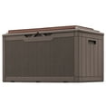 thumbnail image 1 of Devoko 105 Gallon Resin Deck Box Outdoor Lockable Storage Bench with Cushions Waterproof Storage Box,Dark Brown, 1 of 7