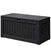 Devoko 122 Gallon Outdoor Patio Box Deck Plastic Resin Storage Box Backyard, Black