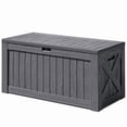 thumbnail image 1 of Devoko 122 Gallon Outdoor Patio Box Deck Plastic Resin Storage Box Backyard, Dark Gray, 1 of 7