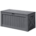 thumbnail image 1 of Devoko 122 Gallon Outdoor Patio Box Deck Plastic Resin Storage Box Backyard, Dark Grey, 1 of 7