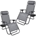 thumbnail image 1 of Vineego 2 PCS Zero Gravity Chair Outdoor Lounge Patio Chair Camp Reclining Lounge Chairs, Gray, 1 of 7