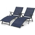thumbnail image 1 of Devoko 2 Pieces Patio Outdoor Adjustable Folding Chaise Lounge Chair for Beach Pool, Blue, 1 of 7