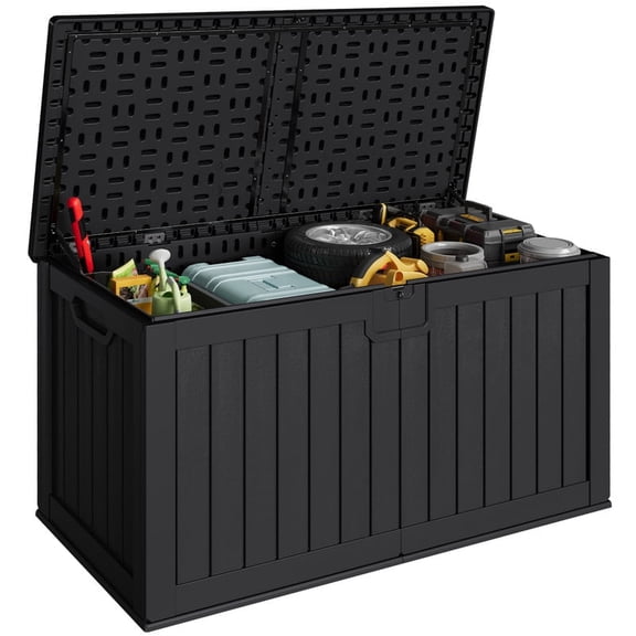 Devoko 230 Gallon Deck Box, Outdoor Resin Storage Box, with Large Storage Capacity, for Patio