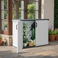 thumbnail image 1 of Devoko 26 Cu.ft Resin Outdoor Storage Shed, With Stable Floor and Lockable Door, All-Weather Storage Shed, White, 1 of 7