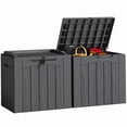 thumbnail image 1 of Devoko 2PCS 32 Gallon Outdoor Resin Deck Box with Seat, 1 of 8