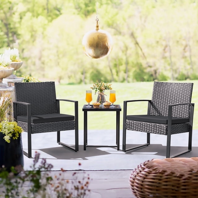 Devoko 3 Pieces Clearance Outdoor Patio Conversation Set Outdoor Bistro ...