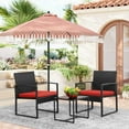 thumbnail image 1 of Devoko 3 Pieces Clearance Outdoor Patio Set with Cushioned Chairs Set Bistro Chairs with Table, Red, 1 of 7