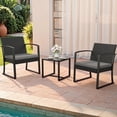 thumbnail image 1 of Devoko 3 Pieces Patio Furniture Set, Bistro Chairs with Coffee Table Set, Outdoor Wicker Bistro Set for Garden, 1 of 7