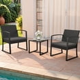 thumbnail image 1 of Devoko 3 Pieces Patio Furniture Set, Bistro Chairs with Coffee Table Set, Outdoor Wicker Bistro Set for Garden, 1 of 7