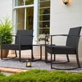 thumbnail image 1 of Vineego 3 Pieces Patio Furniture Set, Rocking Chairs with Coffee Table Set, Outdoor Wicker Bistro Set for Garden, 1 of 7