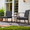 thumbnail image 1 of Devoko 3 Pieces Patio Furniture Set, Rocking Chairs with Coffee Table Set, Outdoor Wicker Bistro Set for Garden, 1 of 7
