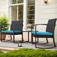 thumbnail image 1 of Devoko 3 Pieces Patio Furniture Set, Rocking Chairs with Coffee Table Set, Outdoor Wicker Bistro Set for Garden, 1 of 7