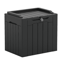 Devoko 32 Gallon Outdoor Resin Deck Box with Seat, Black