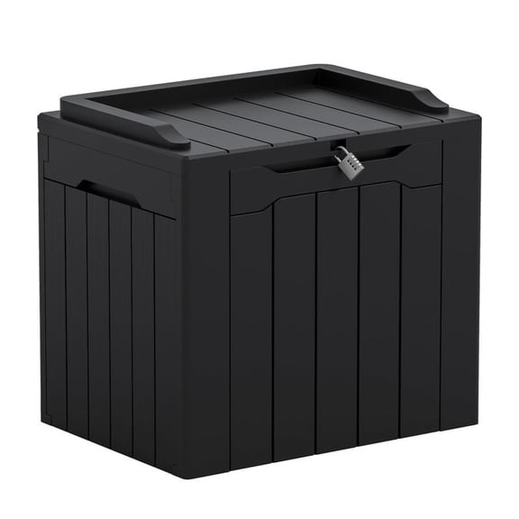 Vineego 32 Gallon Outdoor Resin Deck Box with Seat, Black