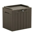 thumbnail image 1 of Devoko 32 Gallon Outdoor Resin Deck Box with Seat, Brown, 1 of 7