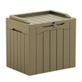 thumbnail image 1 of Devoko 32 Gallon Outdoor Resin Deck Box with Seat, Light Coffee, 1 of 7
