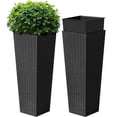 thumbnail image 1 of Vineego 32" Tall Planters for Outdoor Plants Set of 2, Woven-Textured Outdoor Plant Pots for Patio, Front Porch, 1 of 7