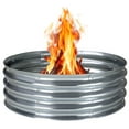 thumbnail image 1 of Devoko 36" Outdoor Fire Pit Wood Burning Fire Ring Patio Galvanized Garden Bed for Camping Backyard Planting, Silver, 1 of 7