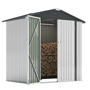 Devoko 4×6 ft.Patio Metal Shed, Lockable Garden Shed for Outdoor Backyard Patio Storage