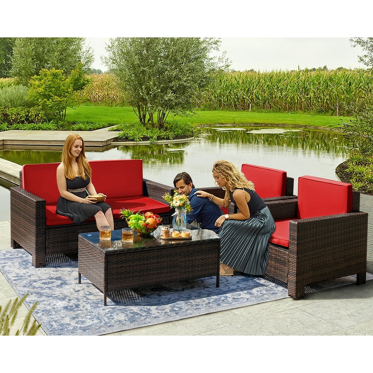 Rattan sofa set indoor hotsell