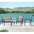 thumbnail image 1 of Devoko 4 Pieces Patio Furniture Outdoor furniture Outdoor Patio Furniture Set Textilene Bistro Set Modern Conversation Set Black Bistro Set with Loveseat Tea Table, Beige, 1 of 7