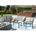 thumbnail image 1 of Devoko 4 Pieces Patio Furniture Outdoor furniture Outdoor Patio Furniture Set Textilene Bistro Set Modern Conversation Set Black Bistro Set with Loveseat Tea Table, Grey, 1 of 9