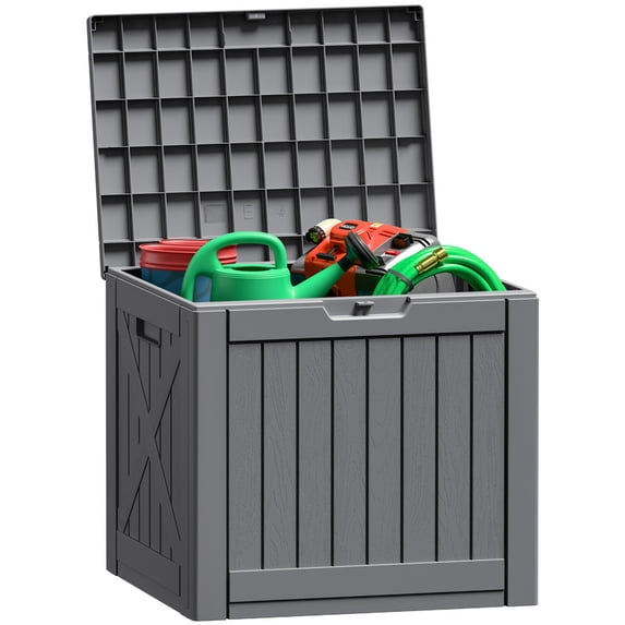 Devoko 40 Gallon Outdoor Storage Box, Water-Resistant Resin Patio Deck ...