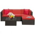 thumbnail image 1 of Devoko 5 Piece PE Wicker Outdoor Sectional, Red, 1 of 7
