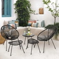 thumbnail image 1 of Devoko 5 Pieces Patio Conversation Set Acapulco Chair PE Rattan Furniture Outdoor Indoor Woven Rope Chair Set with Coffee Table, Black, 1 of 7