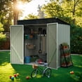 thumbnail image 1 of Devoko 6' x 4' Outdoor Metal Storage Shed with Lockable Door Tools Storage Shed for Garden Backyard Patio,White, 1 of 7