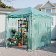 thumbnail image 1 of Vineego 8*6 Ft Portable Pop-Up Walk-in Greenhouse with Central Lock Windproof PE Cover, Double-Layer Windows, for Garden and Backyard, Green, 1 of 7