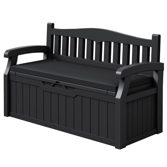 Devoko 82 Gallon Storage Patio Bench with Cushion and Deck Box Organization Storage Combi for Patio, Garden