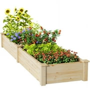 Devoko 92x22x9" Garden Bed Divisible Wooden Planter Box, Outdoor Patio Garden Box Kit to Grow Flower, Fruits, Herbs and Vegetables for Backyard, Patio, Balcony