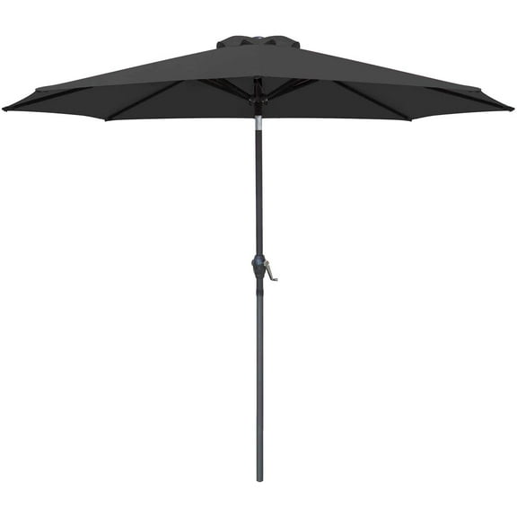 Devoko 9FT Patio Umbrella Outdoor Table Umbrella with 8 Sturdy Ribs, Black