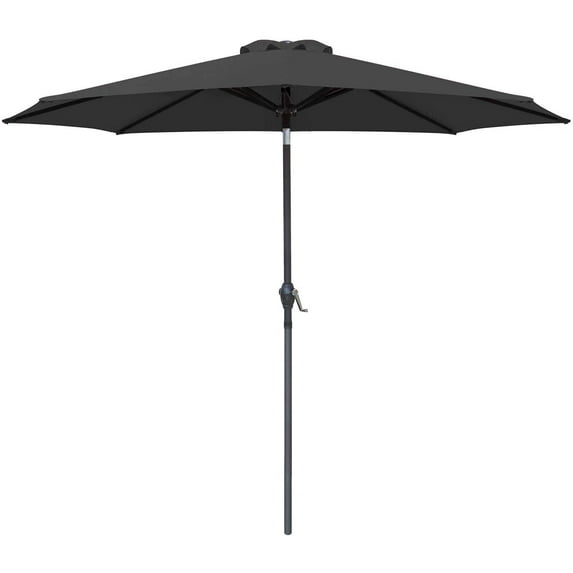 Devoko 9FT Patio Umbrella Outdoor Table Umbrella with 8 Sturdy Ribs, Black