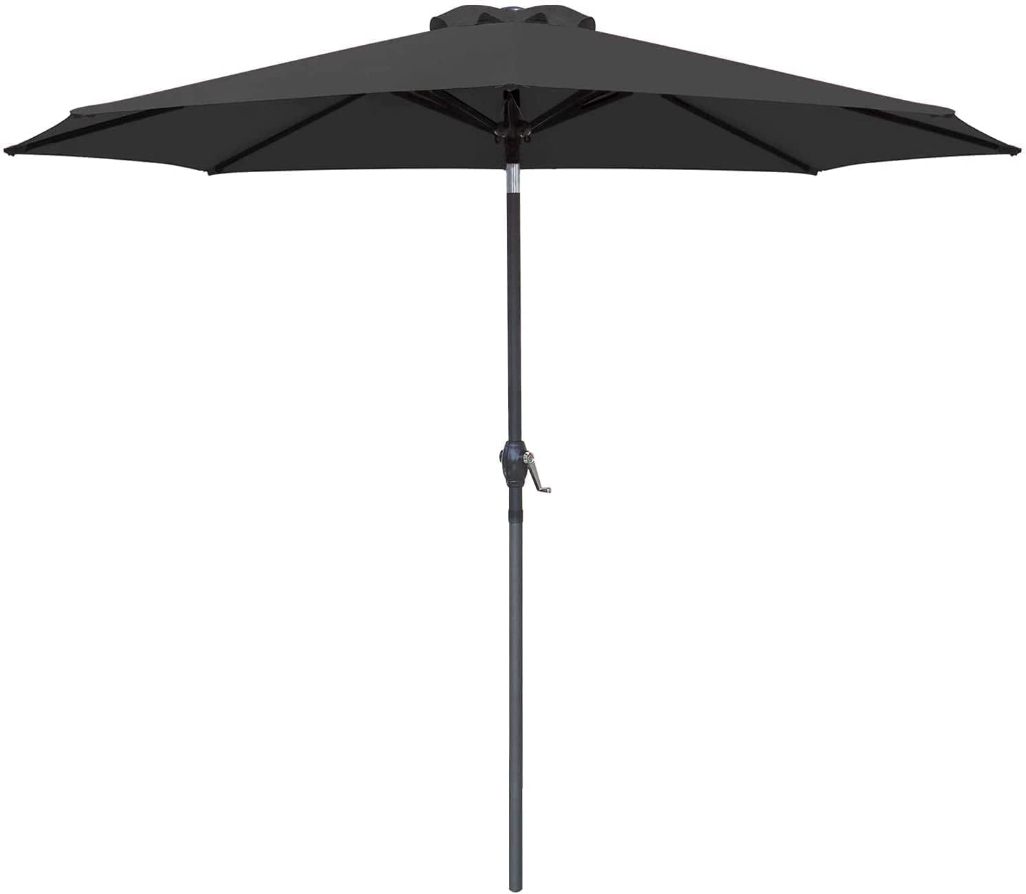 Devoko 9FT Patio Umbrella Outdoor Table Umbrella with 8 Sturdy Ribs, Black