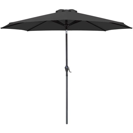 devoko 9FT Patio Umbrella Outdoor Table Umbrella with 8 Sturdy Ribs, Black