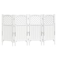 thumbnail image 1 of Devoko Fence Privacy Screen,4 Panels Outdoor Screen Enclosure for Patio & Yard, Resin Fence Panels Ideal for Hiding Air Conditioner and Trash Can, White, 1 of 7