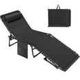 thumbnail image 1 of Vineego Foldable Lounge Chaise 12 inch High 5-Position Adjustable Patio Lounge Chair Beach Pool Chaise,Black, 1 of 7