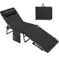 thumbnail image 1 of Devoko Foldable Lounge Chaise 12 inch High 5-Position Adjustable Patio Lounge Chair Beach Pool Chaise,Black, 1 of 7