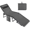 thumbnail image 1 of Vineego Foldable Lounge Chaise 12 inch High 5-Position Adjustable Patio Lounge Chair Beach Pool Chaise,Gray, 1 of 6